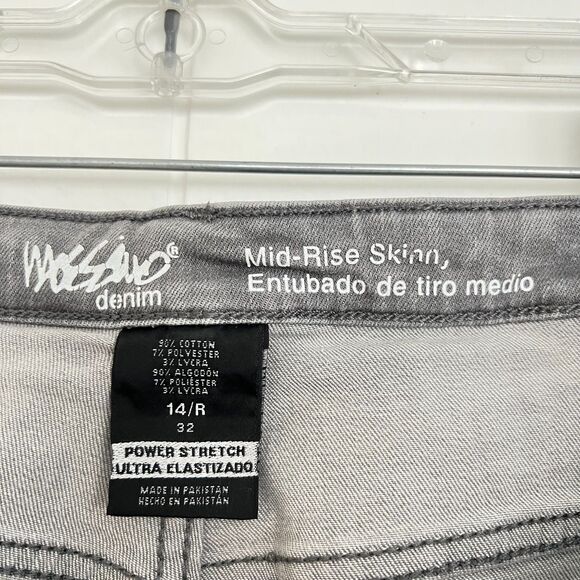 Mossimo Denim Gray Mid-Rise Skinny Leg Cotton Jeans 14R - Picture 2 of 6